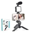 Estabilizador AY-49 Celular Kit Grabación Trípode Micrófono Led 6